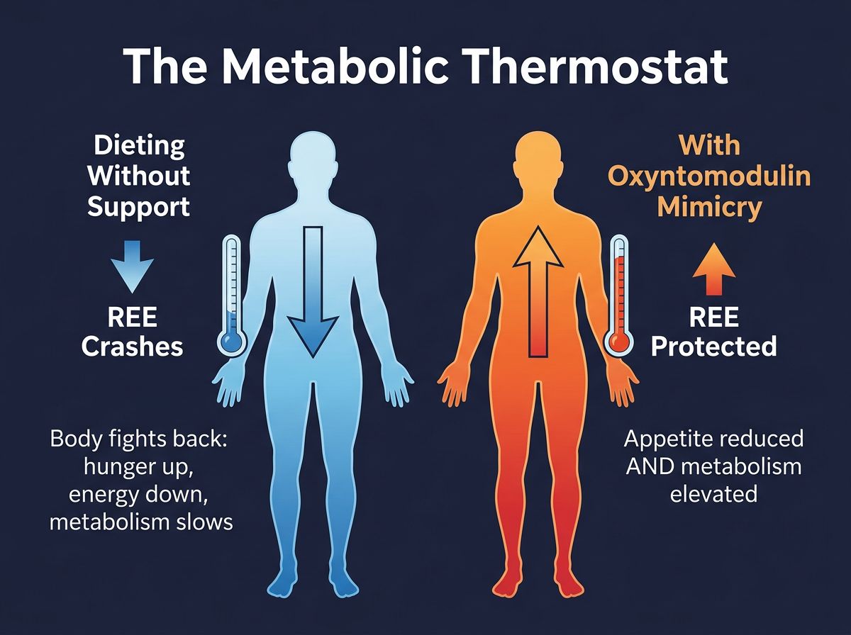 Comparing mono-agonist GLP-1 only reducing intake versus dual-agonist GLP-1 plus Glucagon reducing intake AND increasing calorie burn
